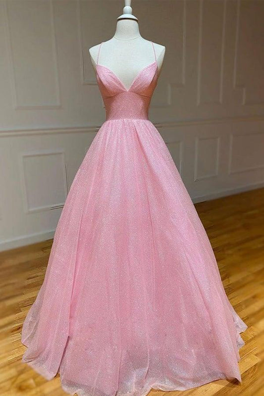 Prom Dresses Sparkle & Shine Dress Formal Wedding Party Dress Spaghetti Straps Long Prom Dresses