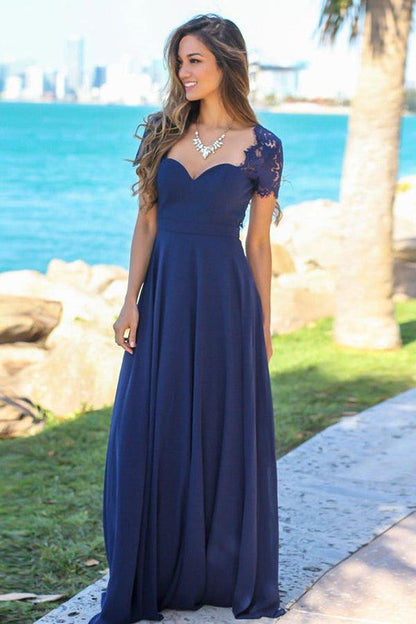 Chiffon Sweetheart Neckline A-line Bridesmaid Dresses With Appliques