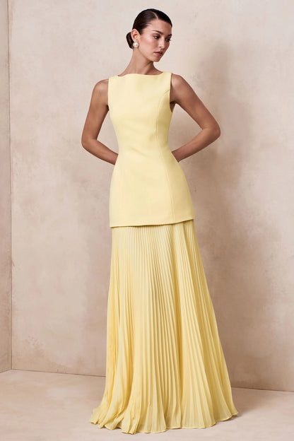 Elegant Sleeveless Pleated Evening Dresses