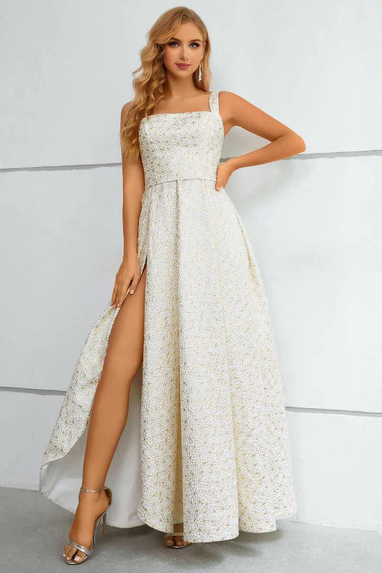 Straps A-Line Prom Dress with Slit