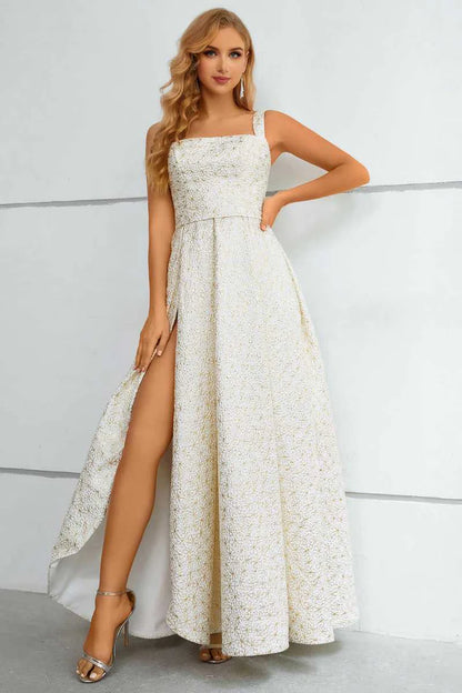 Straps A-Line Prom Dress with Slit