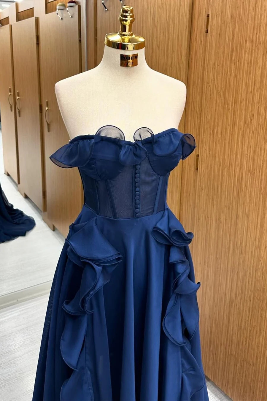 Corset Ruffle Maxi Dress