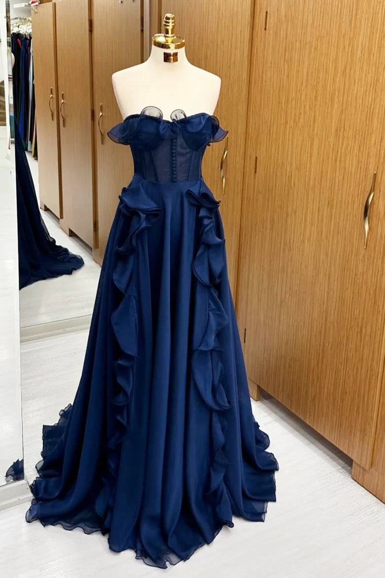 Corset Ruffle Maxi Dress