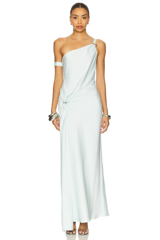 Modern Asymmetric One-Shoulder Twist Detail Evening Dresses