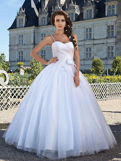 Ball Gown Wedding Dresses Sweetheart Neckline Floor Length Tulle Sleeveless