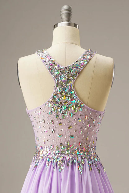 Short Mini Party/Homecoming Dress With Crystal Beading