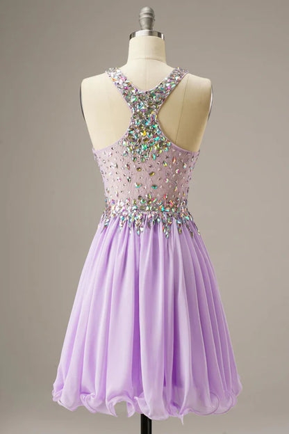 Short Mini Party/Homecoming Dress With Crystal Beading