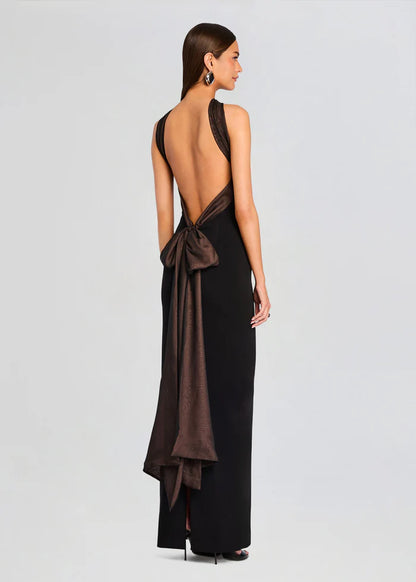 Sophisticated Black Strapless Sweetheart Neck Sheer Mesh Detail Choker Floor-Length Evening Dress