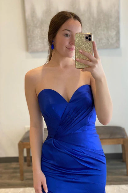 Satin Sweetheart Simple Prom Dresses