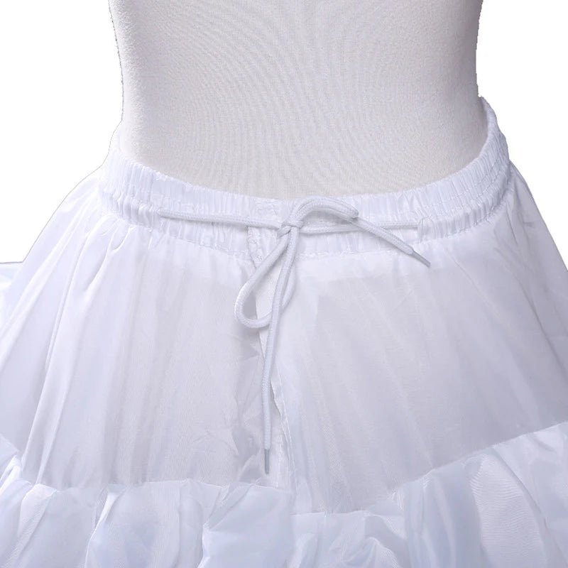 White Sweep/Brush Train Petticoat Three Layers  Bridal Under Skirt Wedding Dress Petticoat With Ruffles