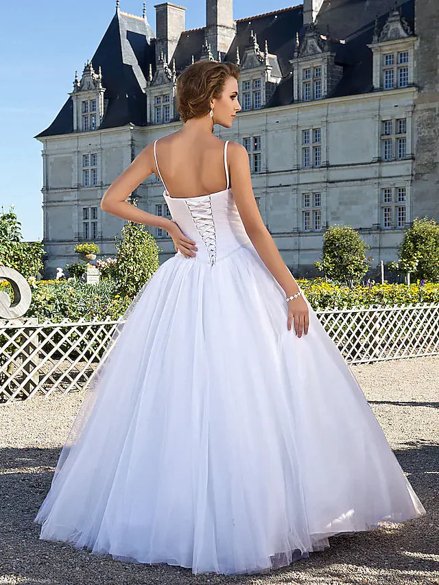 Ball Gown Wedding Dresses Sweetheart Neckline Floor Length Tulle Sleeveless