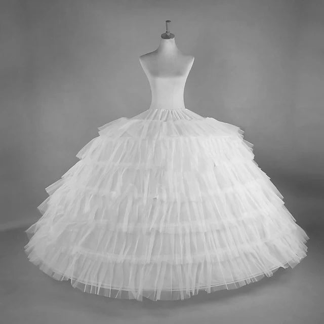 Hoops Petticoat Floor-Length Ball Gown Underskirt Slip / Wedding Petticoats With Lace-Up Layers for Bridal Wedding Dresses