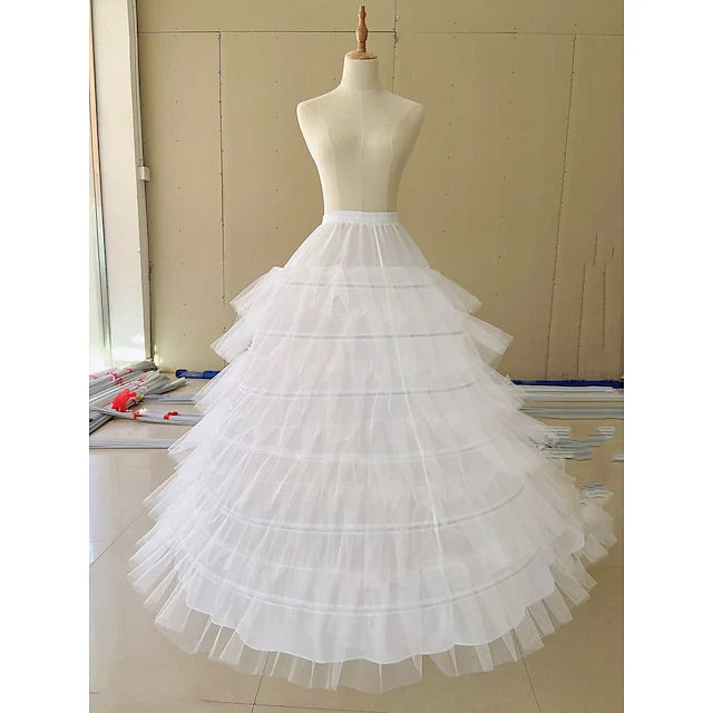 Hoops Petticoat Floor-Length Ball Gown Underskirt Slip / Wedding Petticoats With Lace-Up Layers for Bridal Wedding Dresses