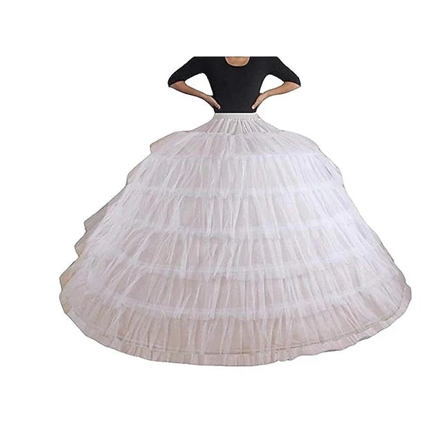 Hoops Petticoat Floor-Length Ball Gown Underskirt Slip / Wedding Petticoats With Lace-Up Layers for Bridal Wedding Dresses