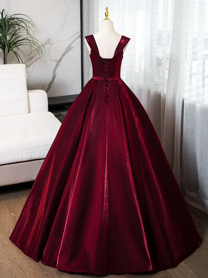 A-Line off Shoulder Satin Long Dress Evening Dress with Beads