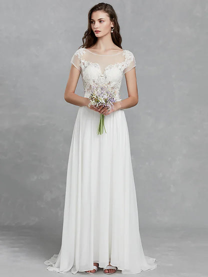 Wedding Dresses Bateau Neck Satin Long Sleeve Mordern Backless with Buttons