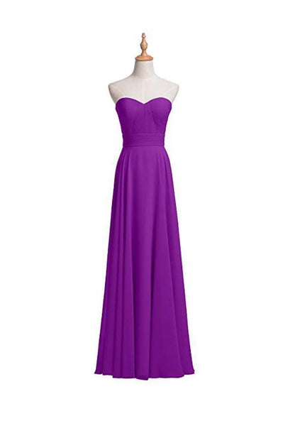 A-line Chiffon Bridesmaid Dress Floor Length Prom Evening Gown