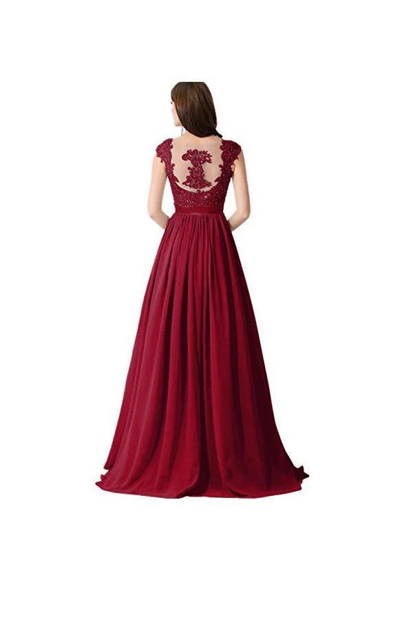 A-line Chiffon Lace Evening Gowns  Bridesmaid Dresses