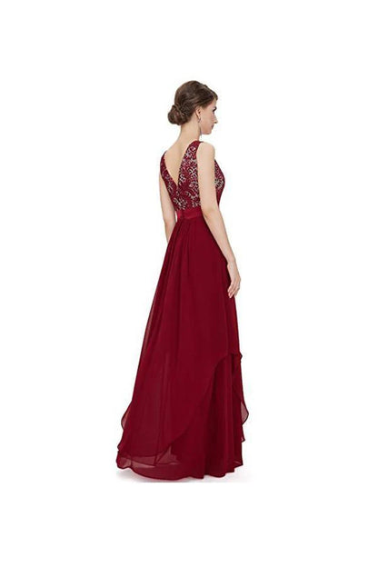 A-line Chiffon Round Neck Evening Dress Party Dress Prom Dress