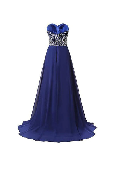 A Line Prom Dresses Chiffon Sweetheart Evening Dresses