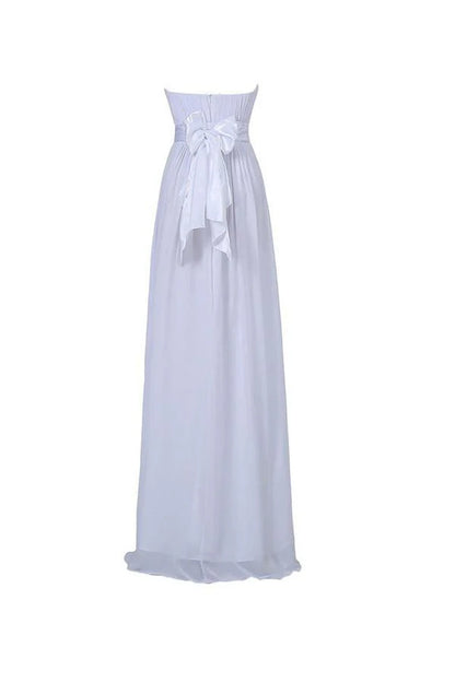 A-line Strapless Floor Length Chiffon Bridesmaid Dress with Sash