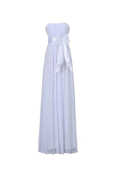 A-line Strapless Floor Length Chiffon Bridesmaid Dress with Sash