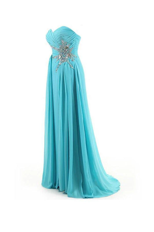 A-line Sweetheart Beading Chiffon Prom Dress Evening Gown