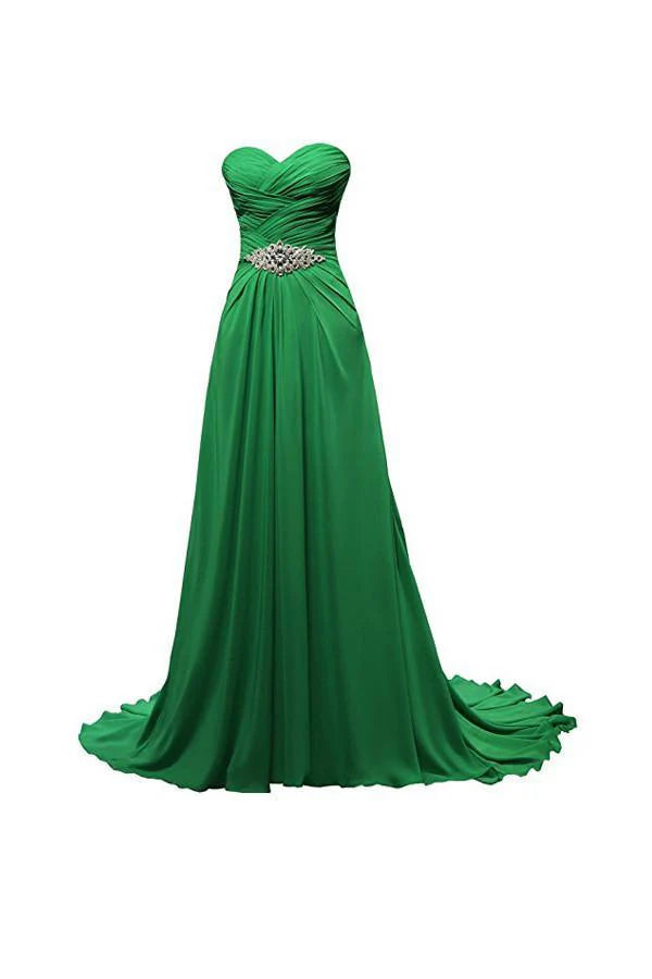 A-line Sweetheart Floor Length Chiffon Bridesmaid Dresses