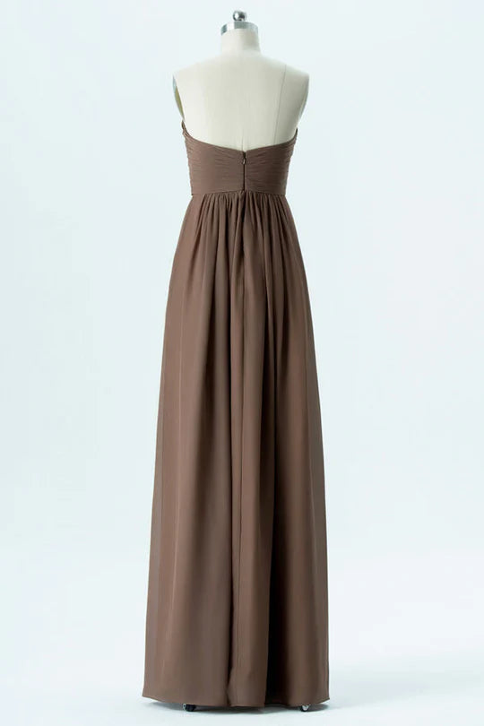 Simple  Strapless Bridesmaid Dress