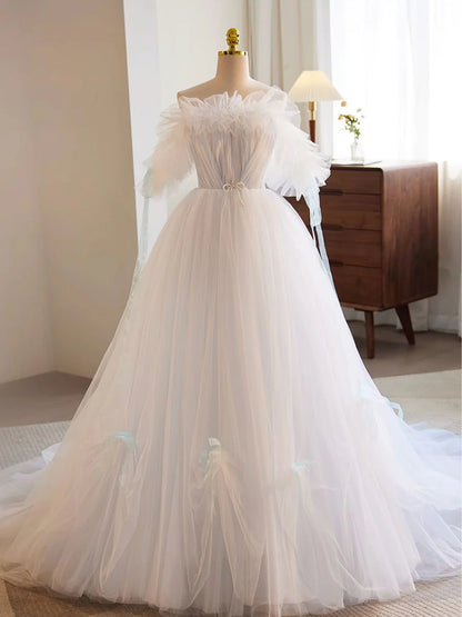 Wedding Dress A-Line Tulle Fantastic Long Dress Atmosphere Formal Dress