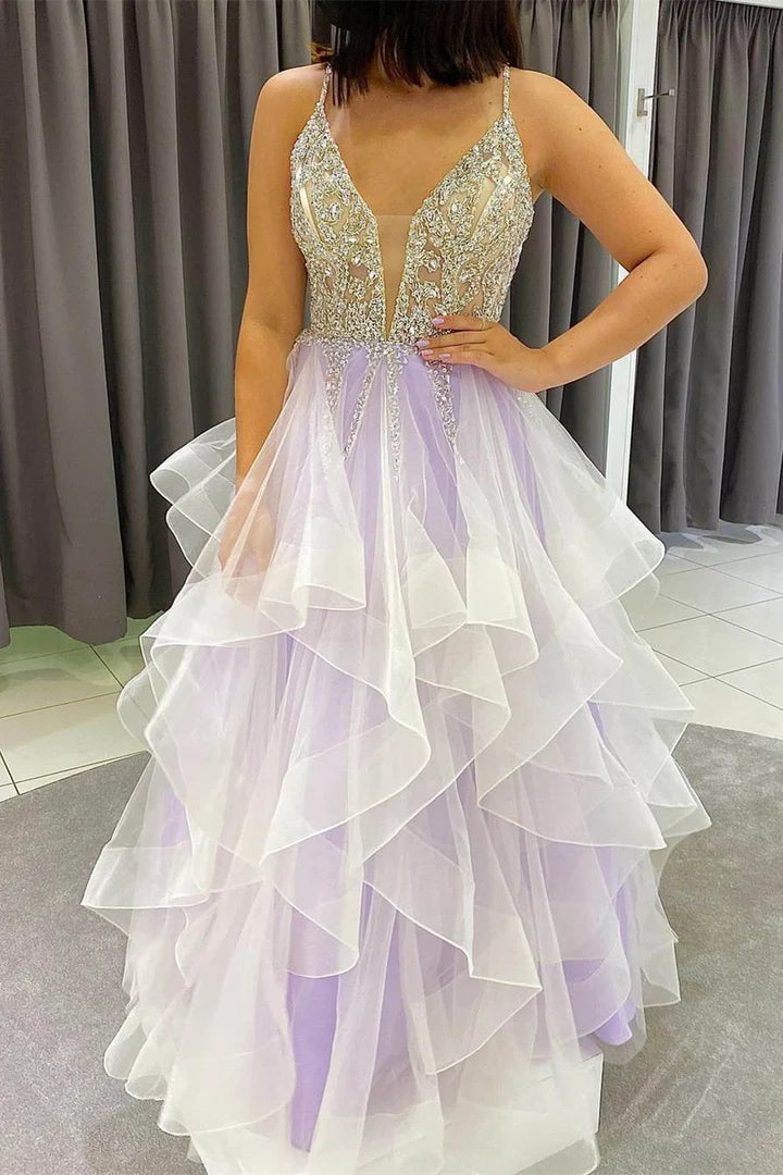 Gorgeous Beaded  Layers Long Formal Dress