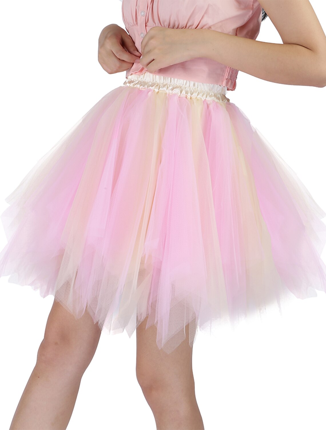 Short Girl Skirt Cocktail Dress Petticoat Hoop Skirt Ballet Dancer Women's Girls' Wedding Party Petticoat