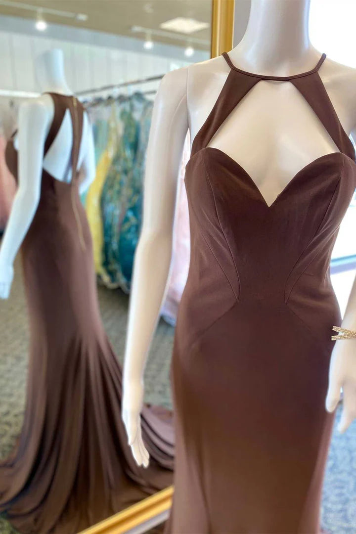 Halter Cutout Mermaid Long Formal Dress