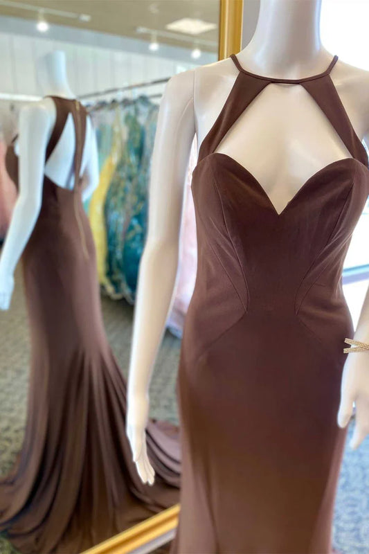 Halter Cutout Mermaid Long Formal Dress