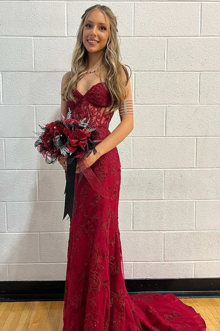 Sweetheart  Lace Mermaid Long Formal Dress