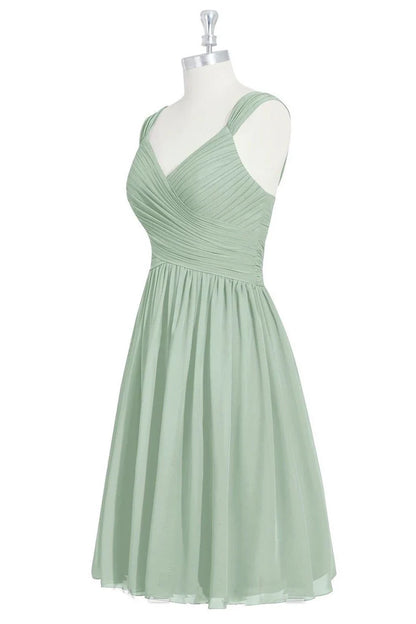 V-Neck Backless A-Line Short Bridesmaid Dress