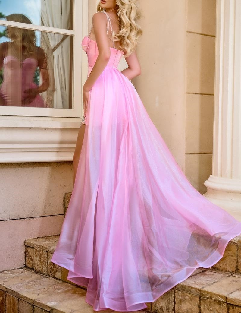 Sheath  Spaghetti Strap  Sweep/Brush Train Dresses Sleeveless Long Prom Dress