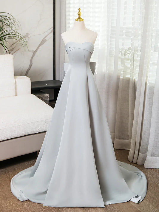 Sweetheart Strapless Evening Dress Satin Long Dress Formal Dress