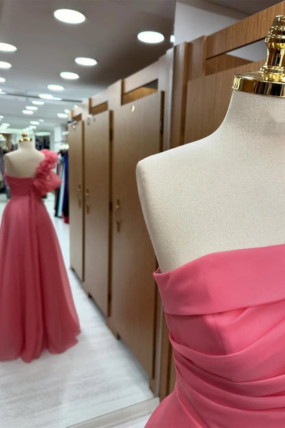 One-Shoulder Ruffle Long Prom Dress