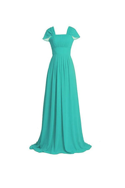 Chiffon Butterfly Sleeves Bridesmaid Dresses Formal Evening Dress