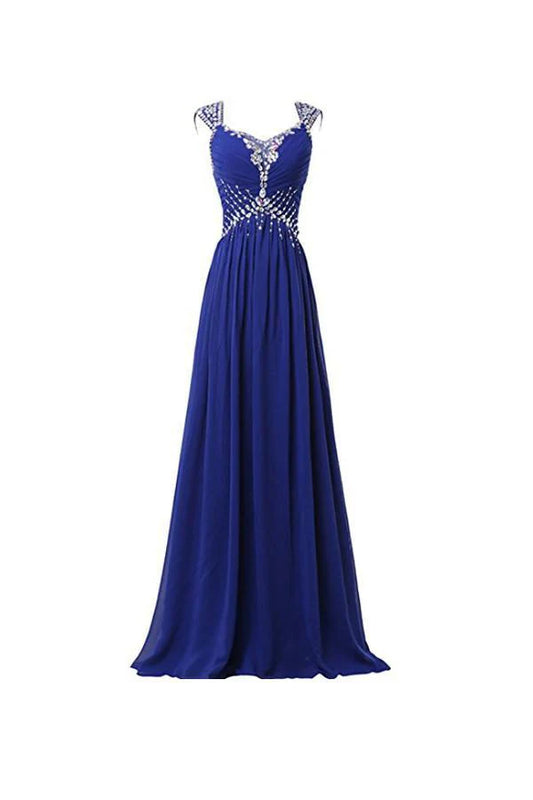 Chiffon V-neck Long Prom Gowns Party Dresses Bridesmaid Dresses