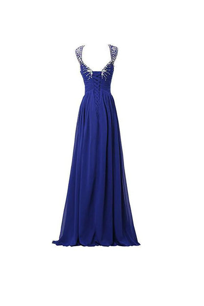 Chiffon V-neck Long Prom Gowns Party Dresses Bridesmaid Dresses