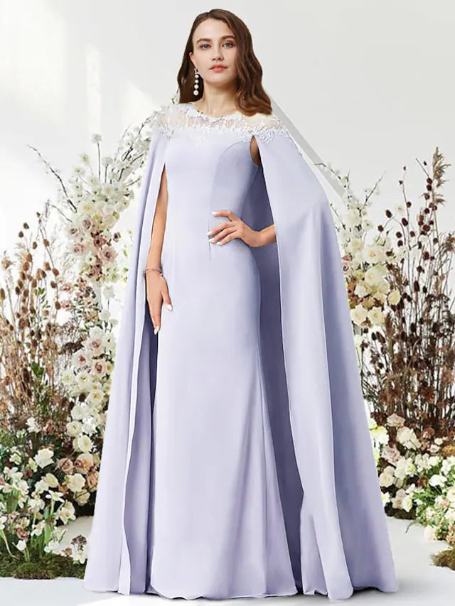 Two Piece Sheath / Column Evening Gown Luxurious Dress Party Wear Floor Length Sleeveless Jewel Neck Chiffon with Sleek $149.99