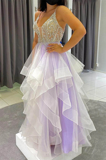 Gorgeous Beaded  Layers Long Formal Dress