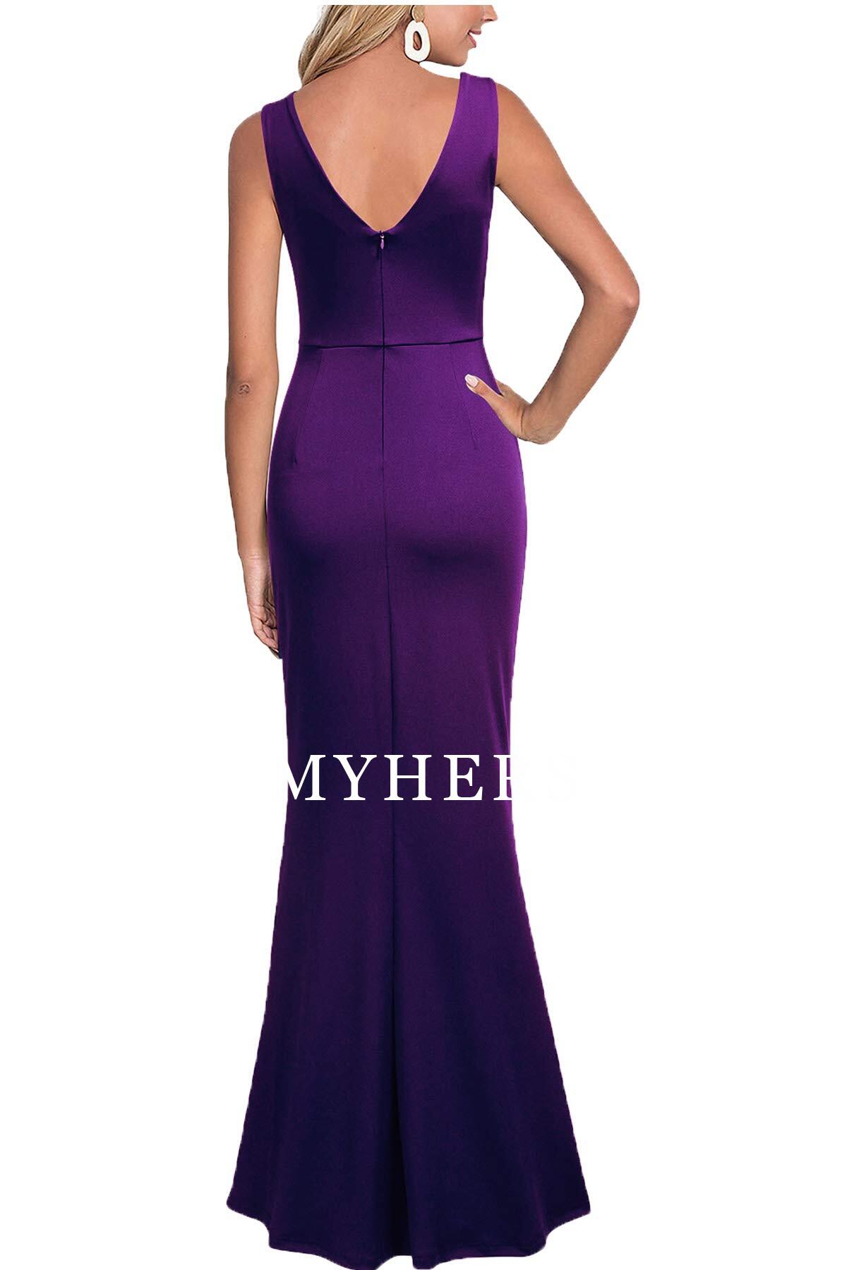 Formal Wear Dresses Prom Dress V Neck Sleeveless Pleated Split Evening Cocktail Long Dress Wedding Guest Dresses