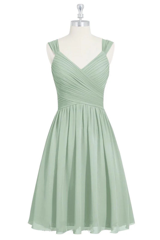 V-Neck Backless A-Line Short Bridesmaid Dress