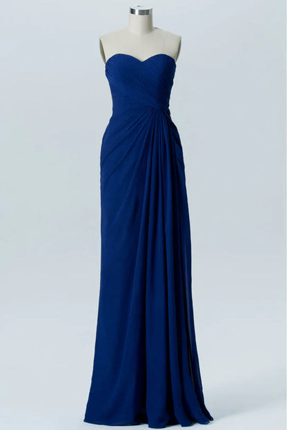 Strapless Ruched Column Bridesmaid Dress