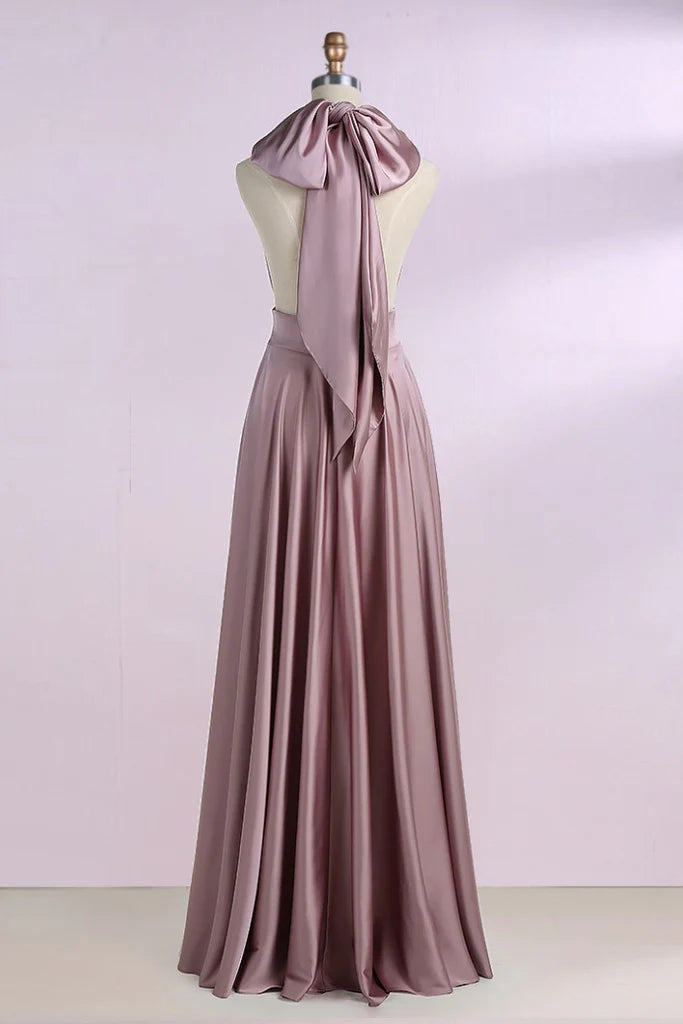 A-Line Multi Dressing Methods Bridesmaid Dress Off Shoulder Sleeveless  Floor Length  Formal Dresses