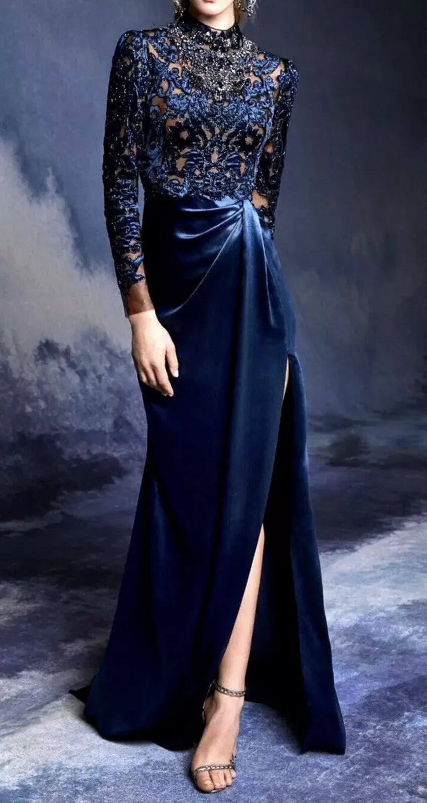 Autumn Winter Wedding Guests Dress Formal Beaded Velvet Long Length Gorgeous Evening Dress