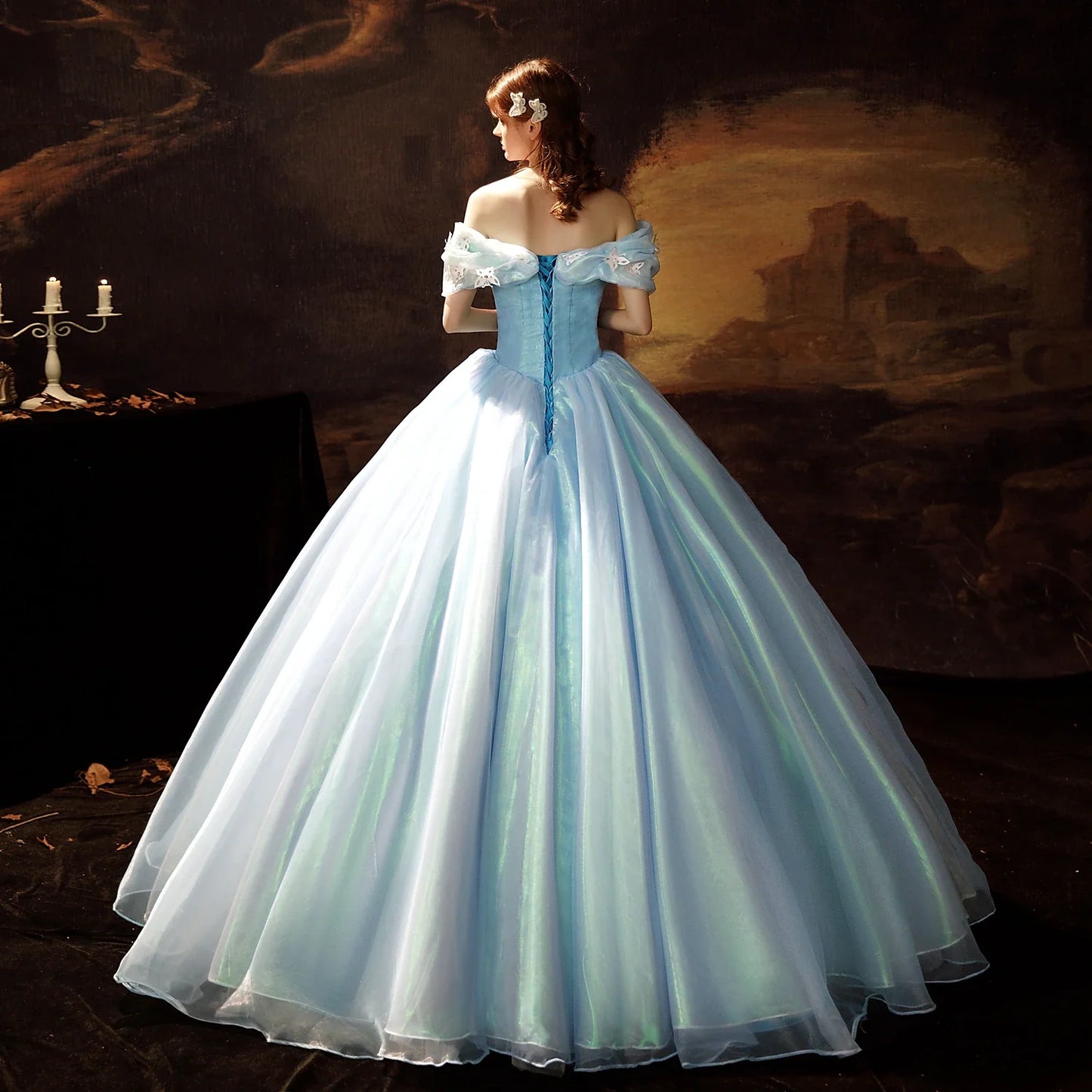 Princess Shakespeare Gothic Rococo Vintage Inspired Princess Dress Party Costume Masquerade Prom Dress Women's Costume Vintage Cosplay Party Masquerade Wedding Party 3/4-Length Sleeve Ball Gown Dress